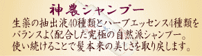 使い続けることで髪本来の美しさを取り戻します　神農シャンプー